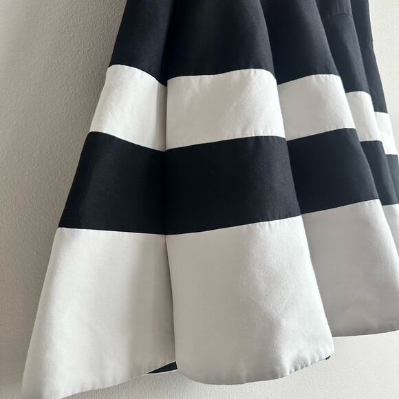 Halston Heritage Black White Drop Waist Mini Pleated Dress Silk Cotton – Size S - Picture 4 of 8